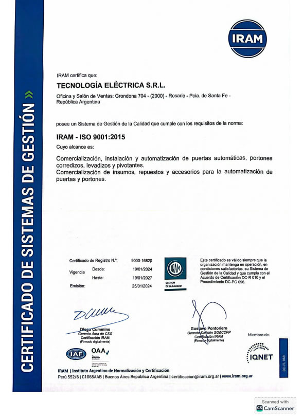 Certificado IRAM