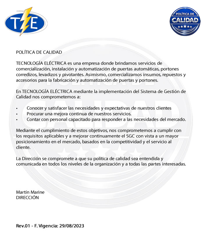 Política de Calidad